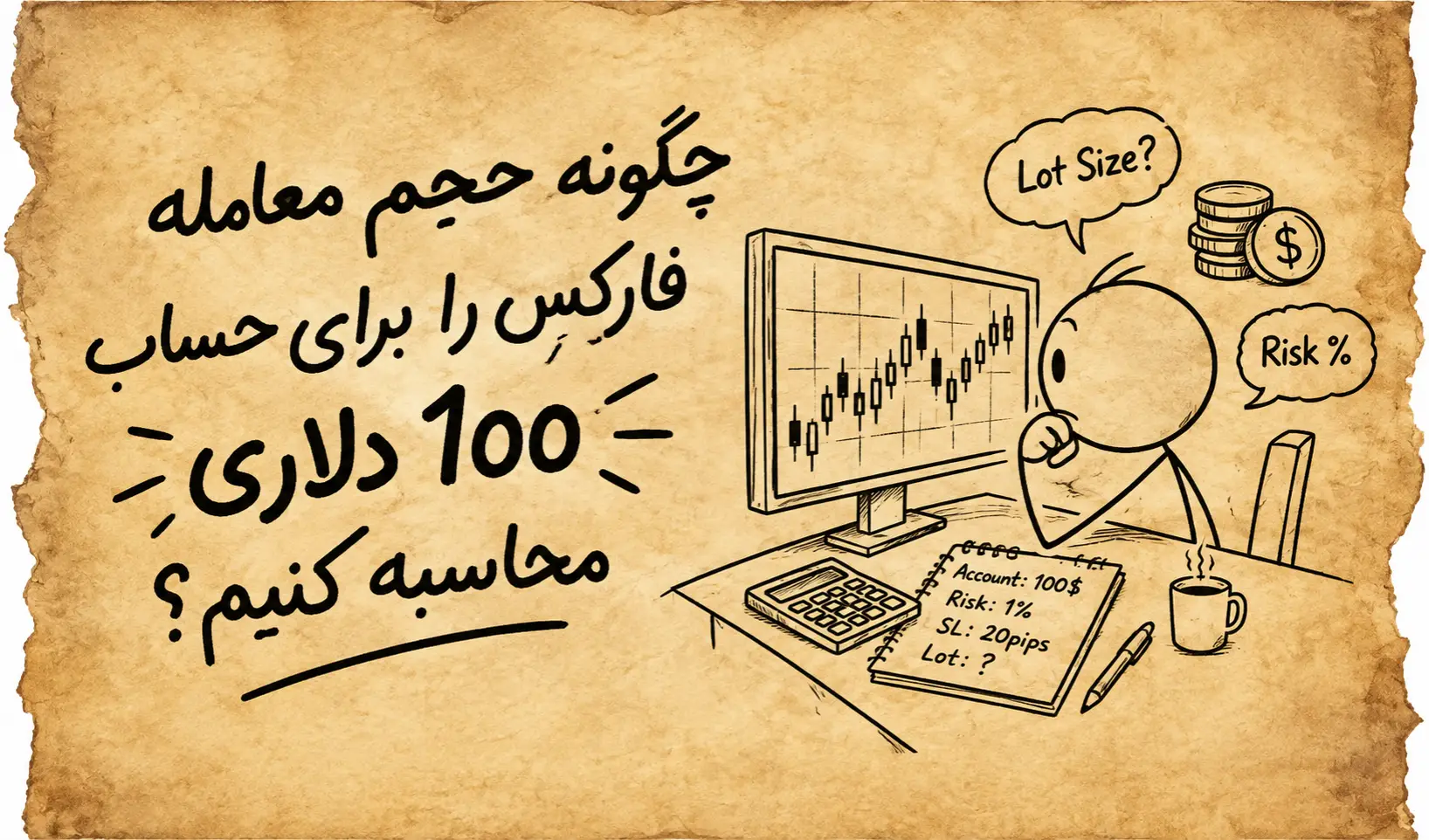 چگونه حجم معامله فارکس را برای حساب 100 دلاری محاسبه کنیم؟